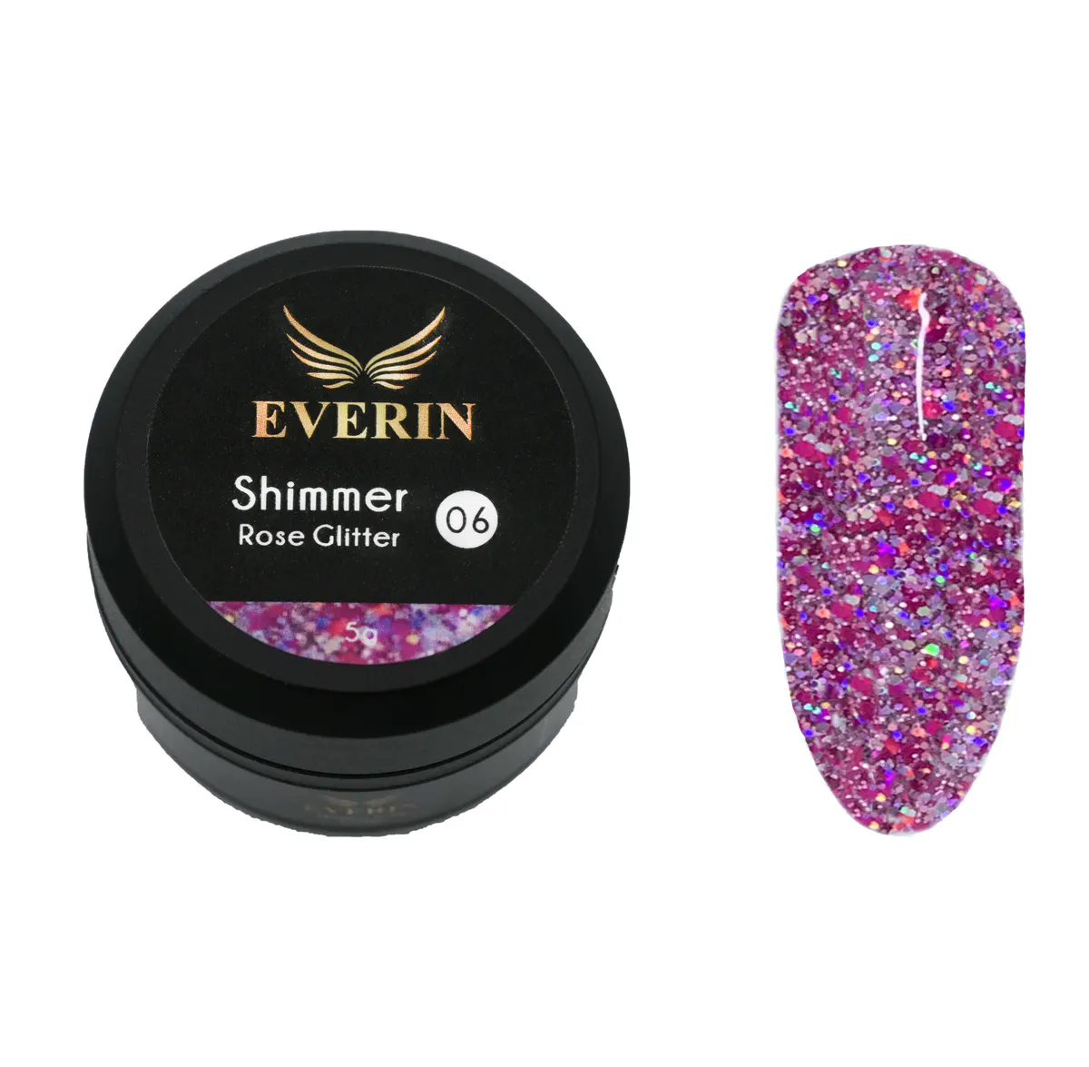 Gel color Shimmer Rose Glitter Everin 5ml - 06 - SRG-02
