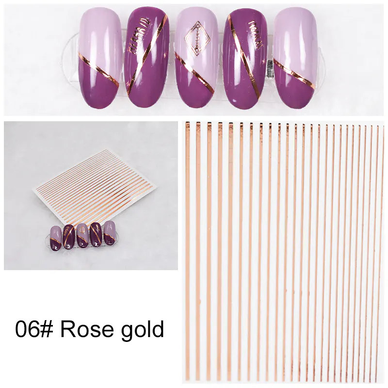 Sticker linii rose gold