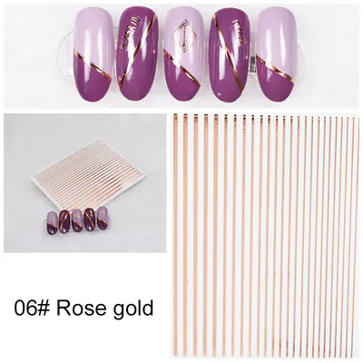 Sticker linii rose gold