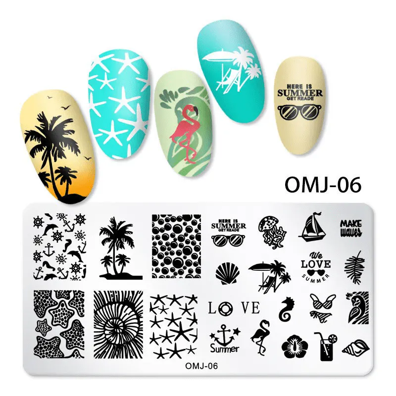 Matriță de unghii pentru ștampilă summer trends OMJ-06