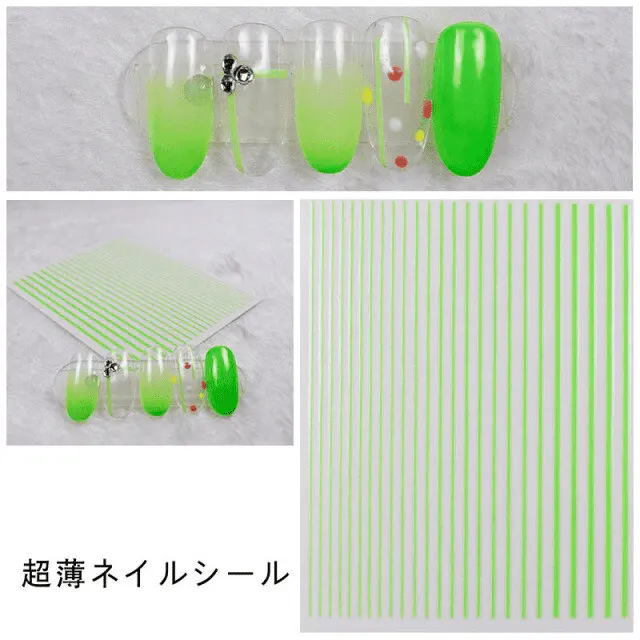 Sticker decor unghii verde neon