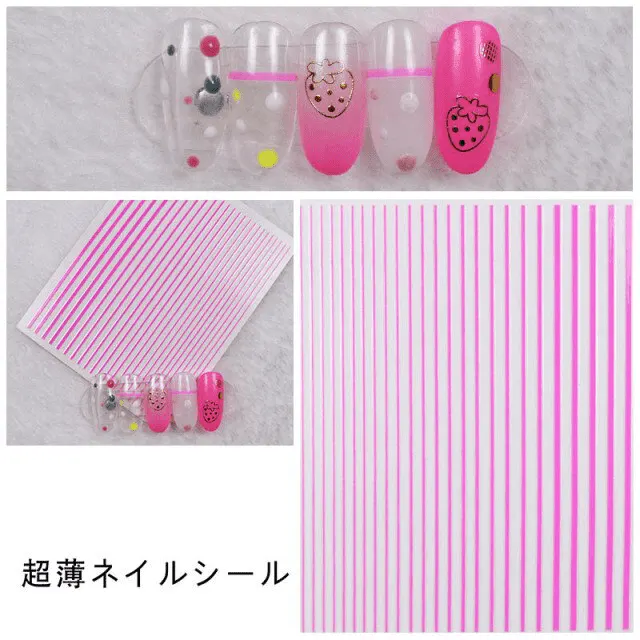Sticker decor unghii roz neon