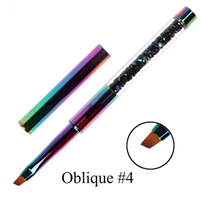 Pensulă gel vârf înclinat nr. 4 holo rainbow - Everin