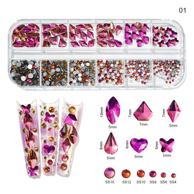 Cristale decor unghii mărimi și forme diferite KK-01
