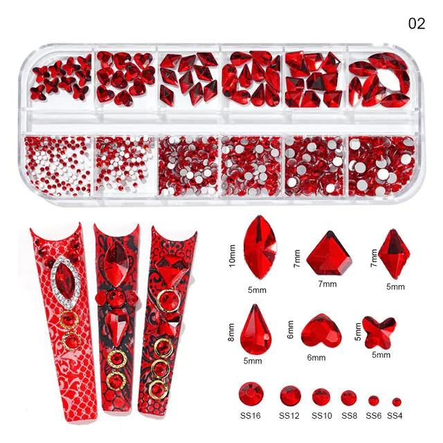 Cristale decor unghii mărimi și forme diferite KK-02