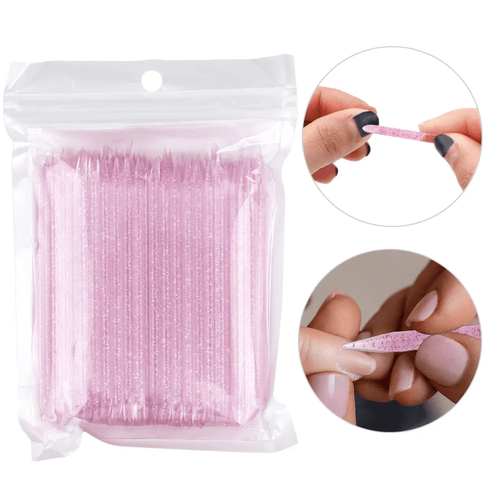 Bețișoare Pentru Împins Cuticula Din PVC Set 100 Bucăți - Roz - PVC100-ROZ