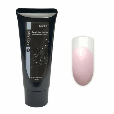 PolyGel Sparkling Zephyr Mack’s 60gr – Gel Acrilic Roz Lăptos cu Sclipici | FSM România