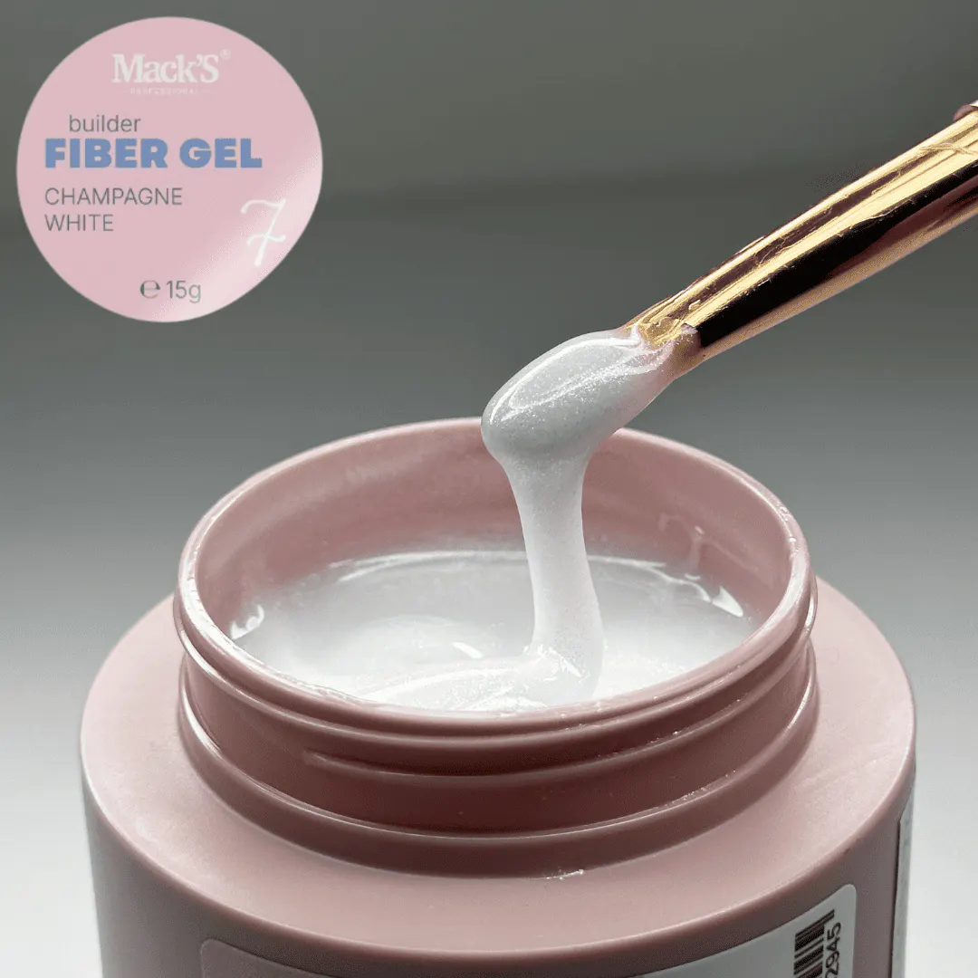 Gel Construcție Fiber Champagne White 15ml Macks - FW-MKS