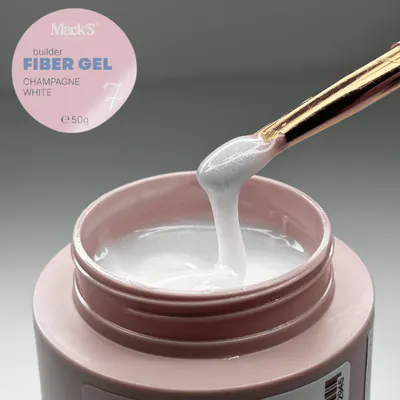 Gel Construcție Fiber Champagne White 50ml Macks - FCW-MKS